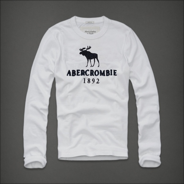 Abercrombie Fitch Hombres De Cuello Redondo Largo Remera AF5838